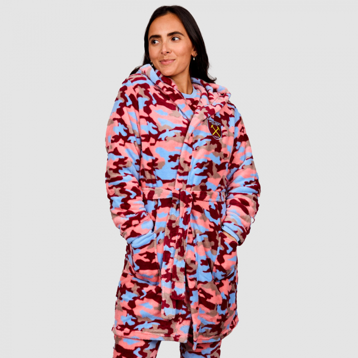 West Ham Womens Camo Dressing Gown West Ham Womens Camo Dressing Gown