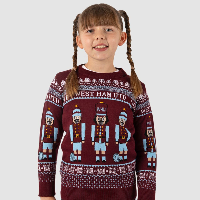 West Ham Junior Nutcracker Christmas Jumper West Ham Junior Nutcracker Christmas Jumper