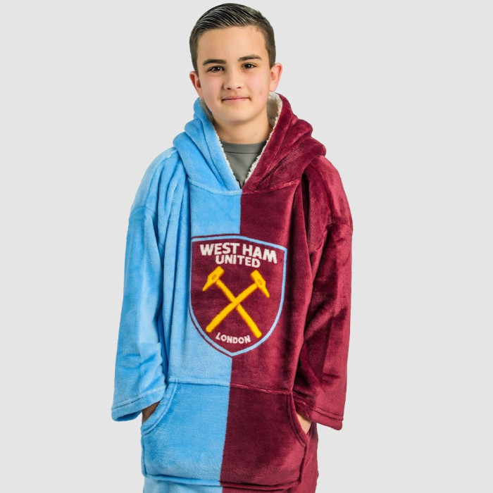 West Ham Junior Claret & Blue Fleece Poncho