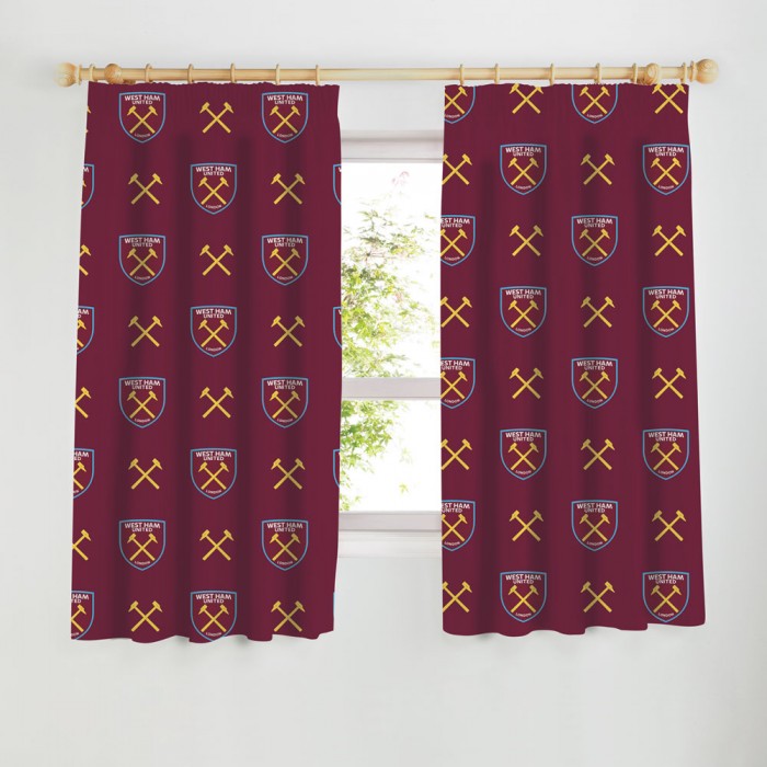 West Ham Hammers/Crest 54 Drop Curtains West Ham Hammers/Crest 54 Drop Curtains