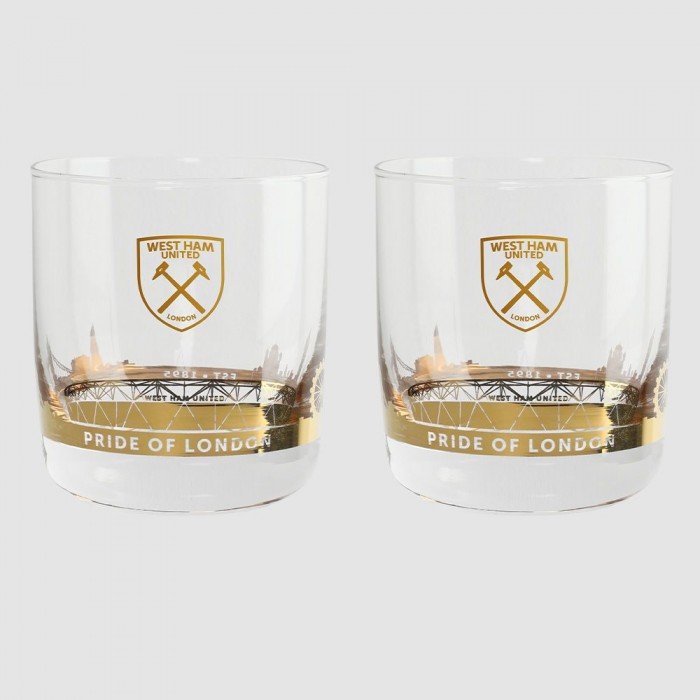West Ham Twin Pack Boxed Tumblers