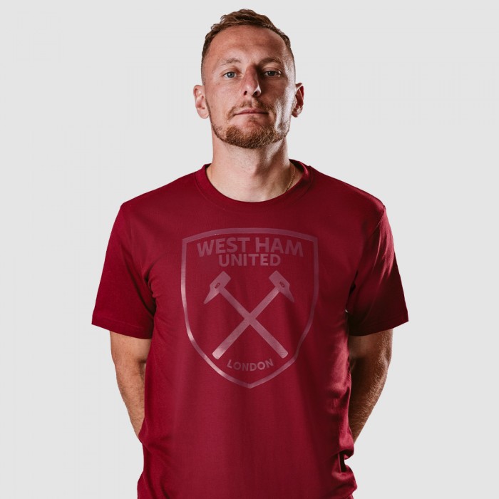 West Ham Claret Tonal Crest T-Shirt