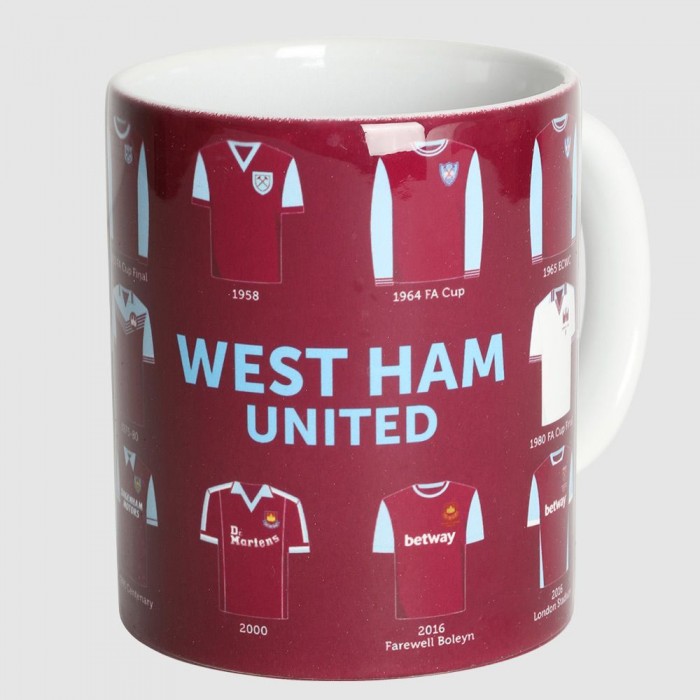 West Ham Shirt History Mug