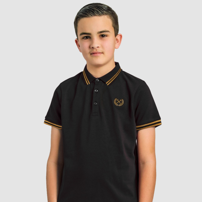 Junior West Ham Gold Tipped - Black Polo Junior West Ham Gold Tipped - Black Polo