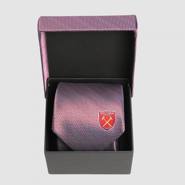 West Ham Boxed Claret & Blue Tie