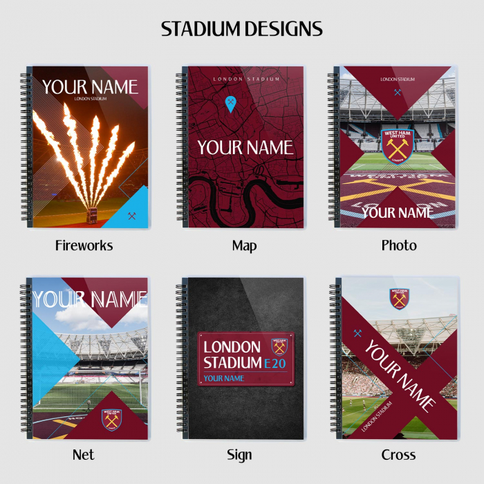 West Ham Personalised 6X8 Notebook West Ham Personalised 6X8 Notebook