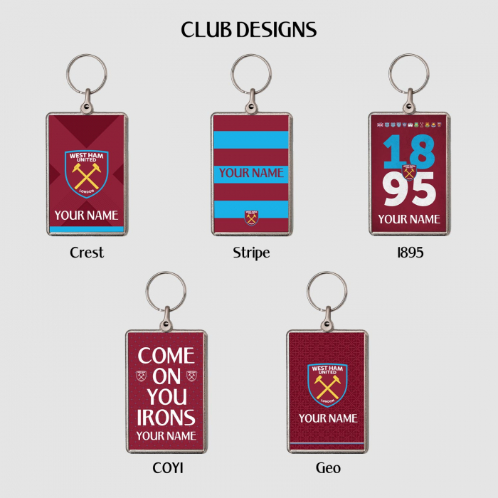West Ham Personalised Metal Keyring West Ham Personalised Metal Keyring