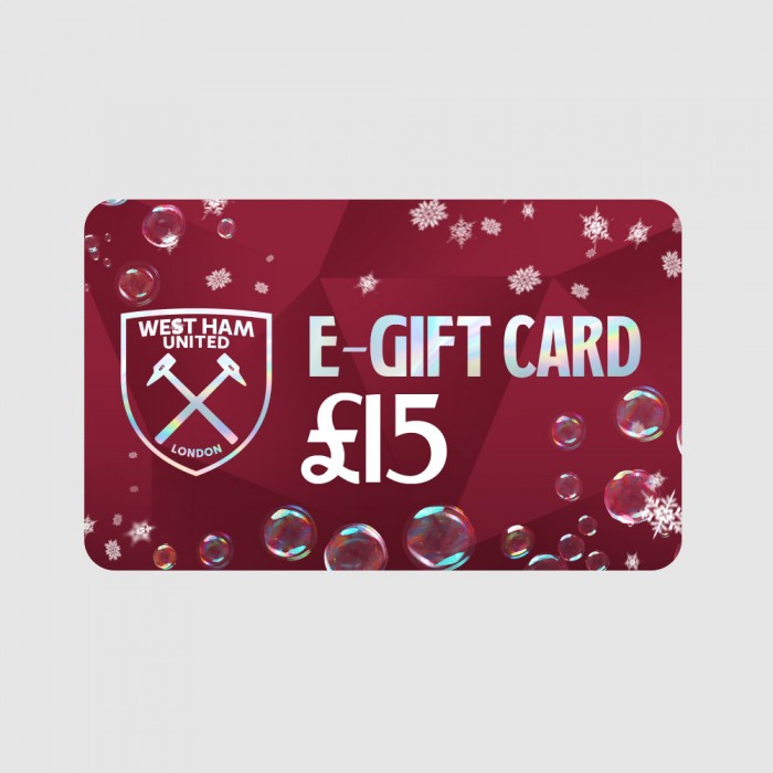 West Ham £15 E-Gift Voucher West Ham £15 E-Gift Voucher
