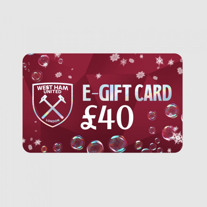 West Ham £40 E-Gift Voucher West Ham £40 E-Gift Voucher