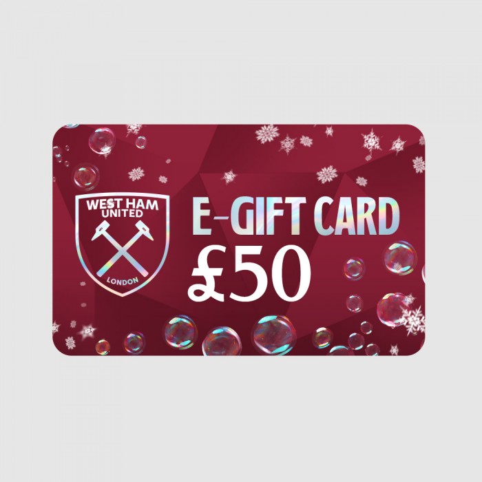 West Ham £50 E-Gift Voucher West Ham £50 E-Gift Voucher