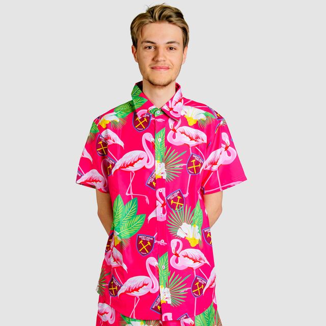 West Ham Flamingo Pink Hawaiian Shirt