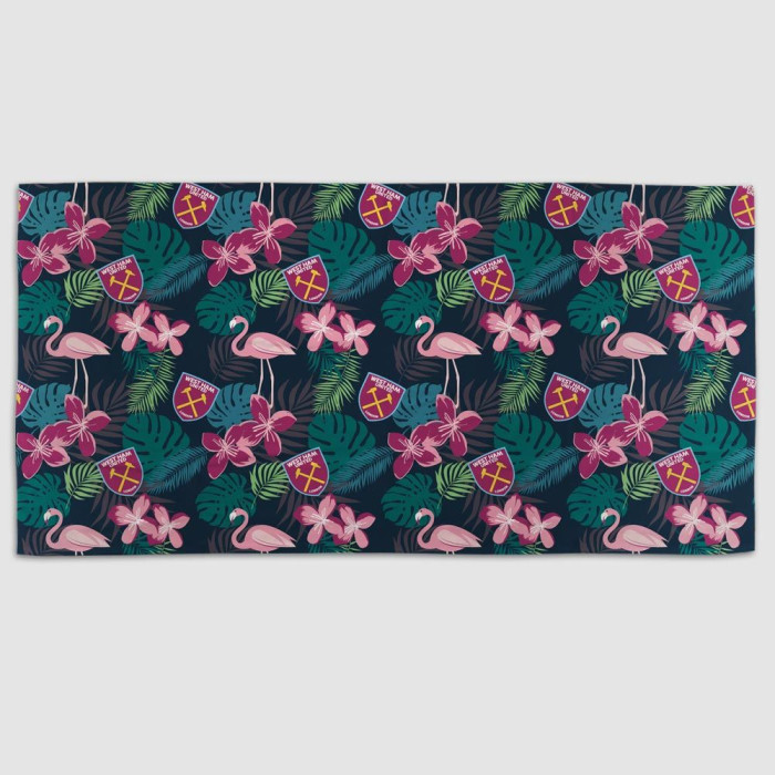 West Ham Hawaiian Flamingo Beach Green Towel