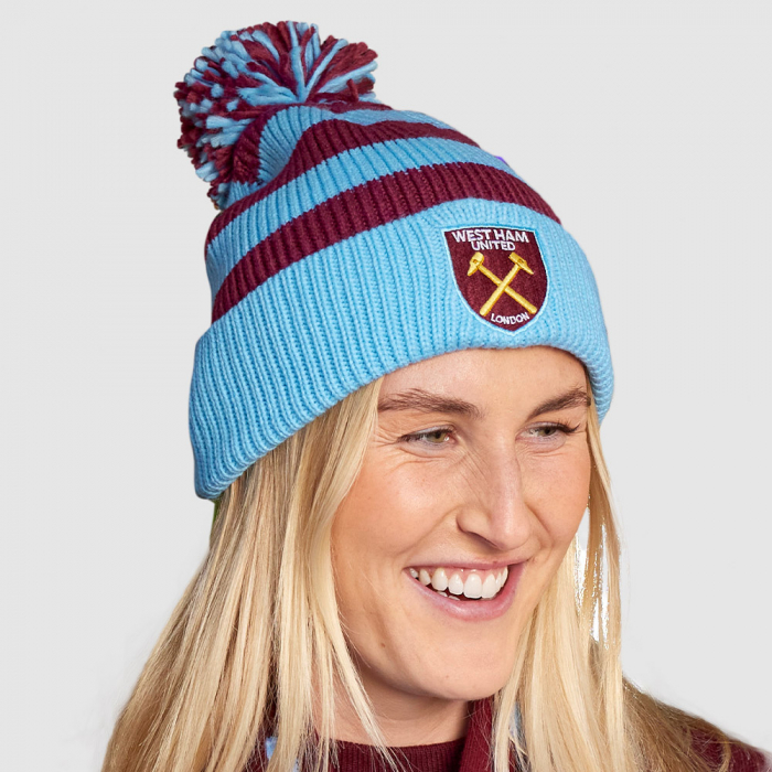 West Ham Big Bobble Bar Stripe Hat West Ham Big Bobble Bar Stripe Hat