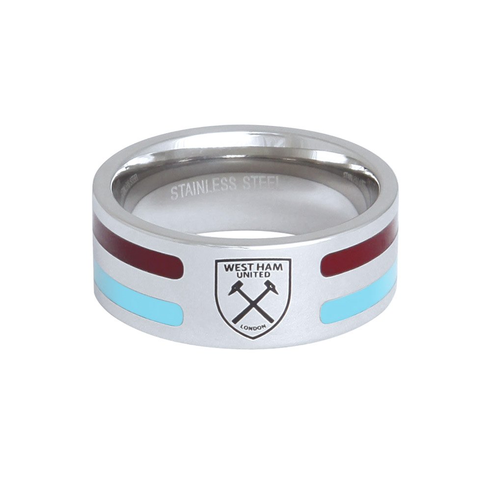 West Ham Colour Stripe Crest Ring West Ham Colour Stripe Crest Ring