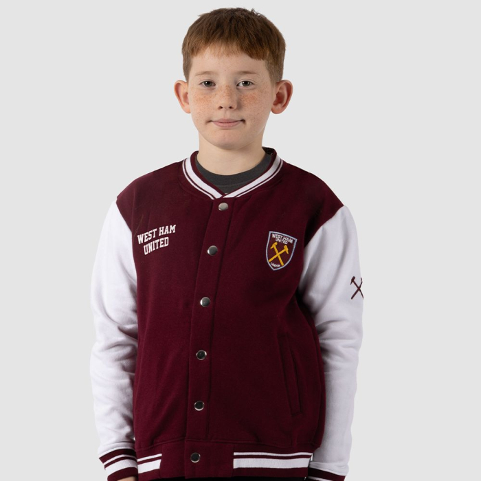 West Ham Junior Claret/White Baseball Jacket West Ham Junior Claret/White Baseball Jacket