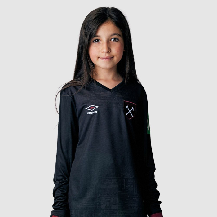 Junior Long Sleeve Away Shirt 24/25 - Black