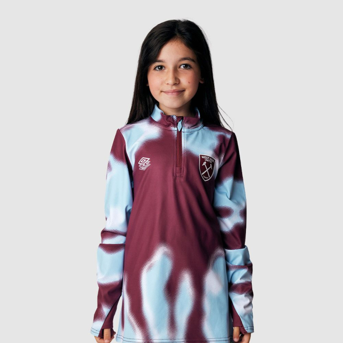 West Ham 24/25 Junior Warm Up Quarter Zip Top