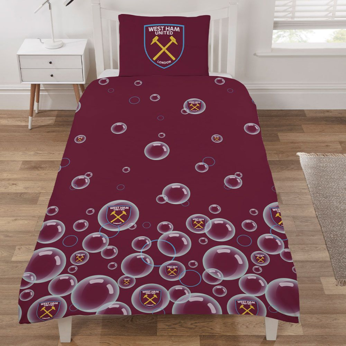 West Ham Bubbles Single Duvet Set West Ham Bubbles Single Duvet Set