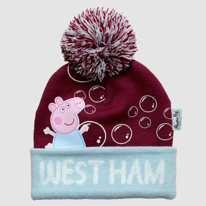 West Ham Peppa Pig Bubbles Beanie West Ham Peppa Pig Bubbles Beanie