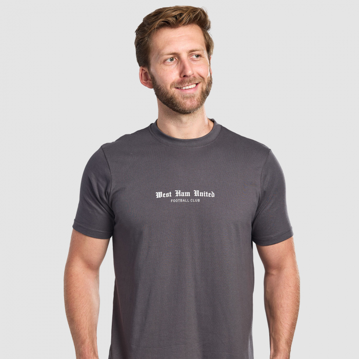 West Ham United Charcoal Poly-Cotton T-Shirt Grey