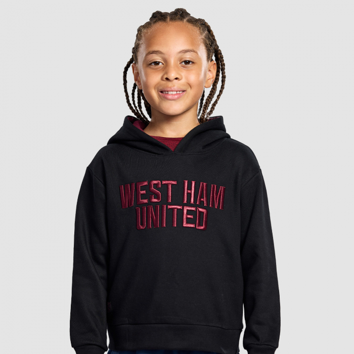Junior Black Emb West Ham Hoodie