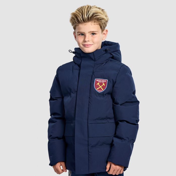 West Ham United Navy Padded Jacket - Junior West Ham United Navy Padded Jacket - Junior