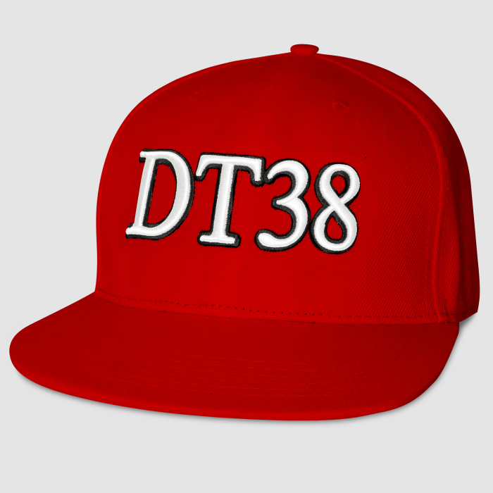 DT38 Snapback Cap - Red DT38 Snapback Cap - Red