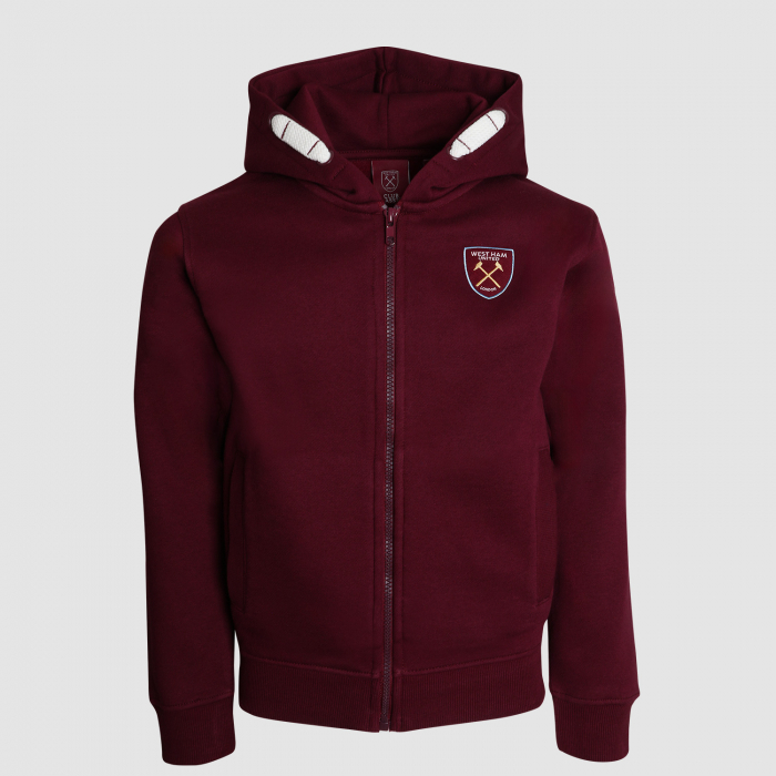 Club Classics - Junior Claret Full Zip Hoodie Club Classics - Junior Claret Full Zip Hoodie