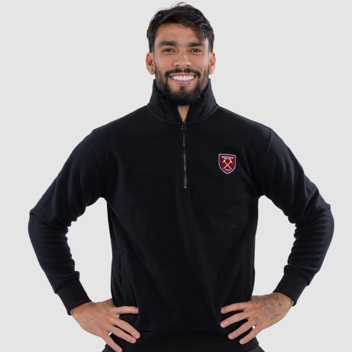 Club Classics - Adults Black Quarter Zip Fleece Club Classics - Adults Black Quarter Zip Fleece
