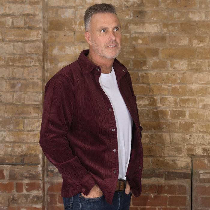 Adults Claret Corduroy Overshirt