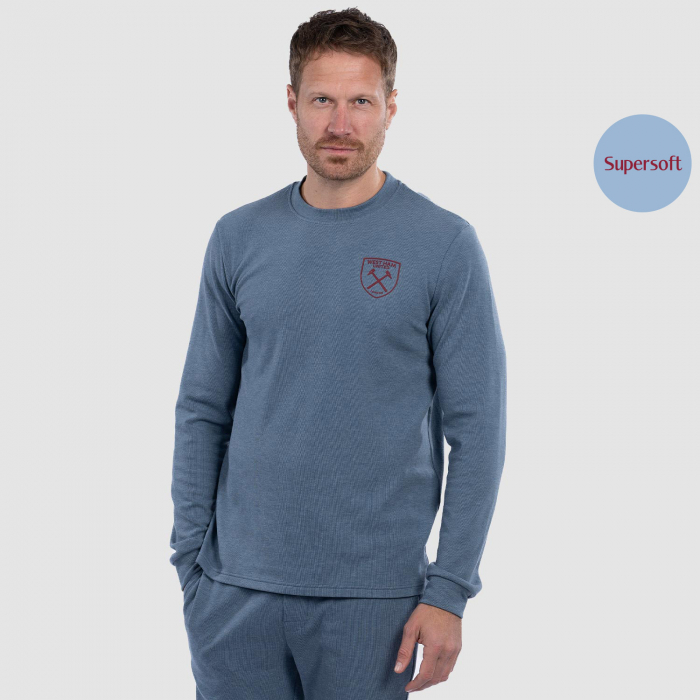 Mens Textured Long Sleeved Lounge Top Mens Textured Long Sleeved Lounge Top