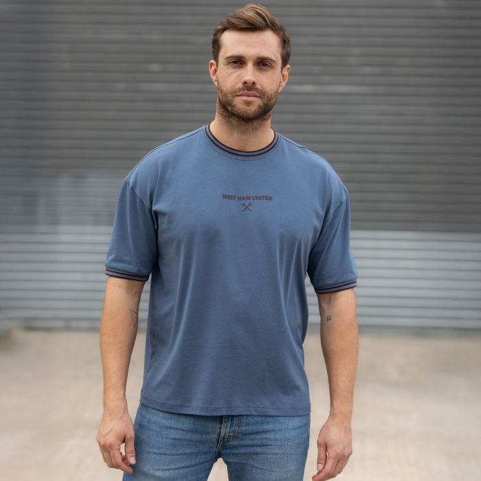 Adults West Ham Castle Collection T-Shirt - Blue