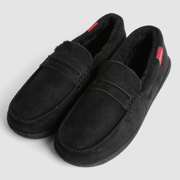 Mens Black Mule Slippers