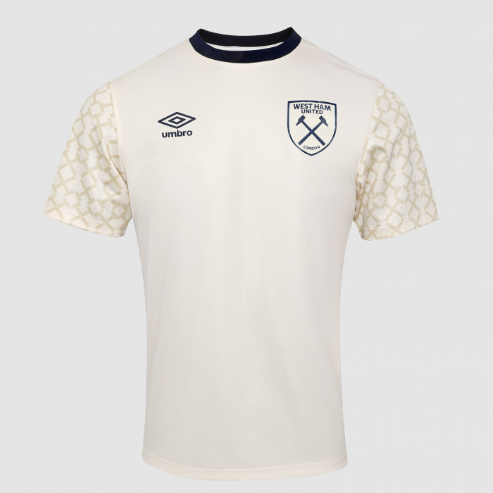 West Ham 25/26 Adults Ecru Pre Match Jersey