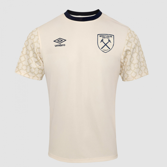 West Ham 25/26 Adults Ecru Pre Match Jersey West Ham 25/26 Adults Ecru Pre Match Jersey