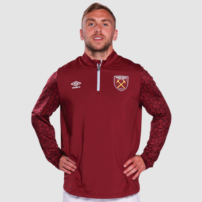 West Ham 25/26 Adults Claret PreMatch Midlayer Top