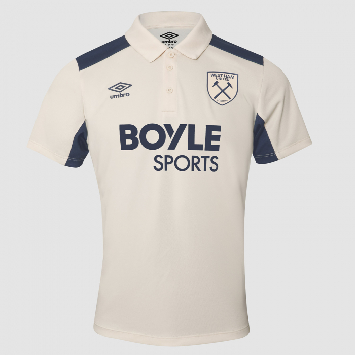 West Ham 25/26 Adults Ecru Presentation PolyPolo