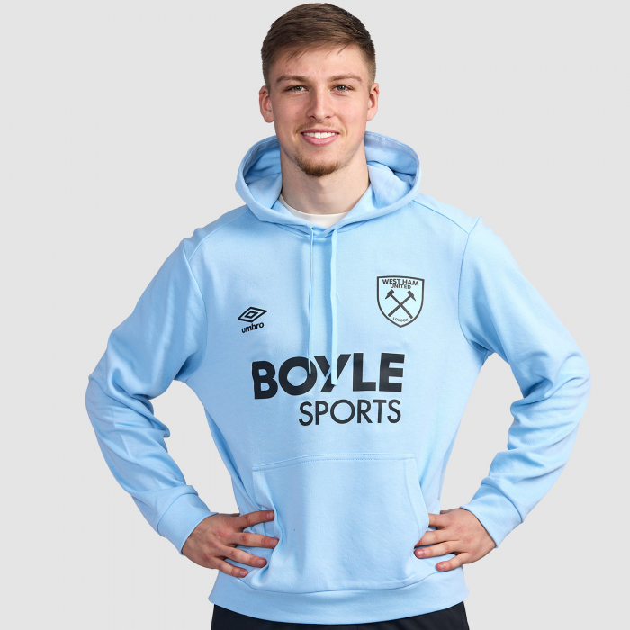 West Ham United Umbro ジャージ ライトブルー West Ham 25/26 Adult Presentation Hoodie - Blue