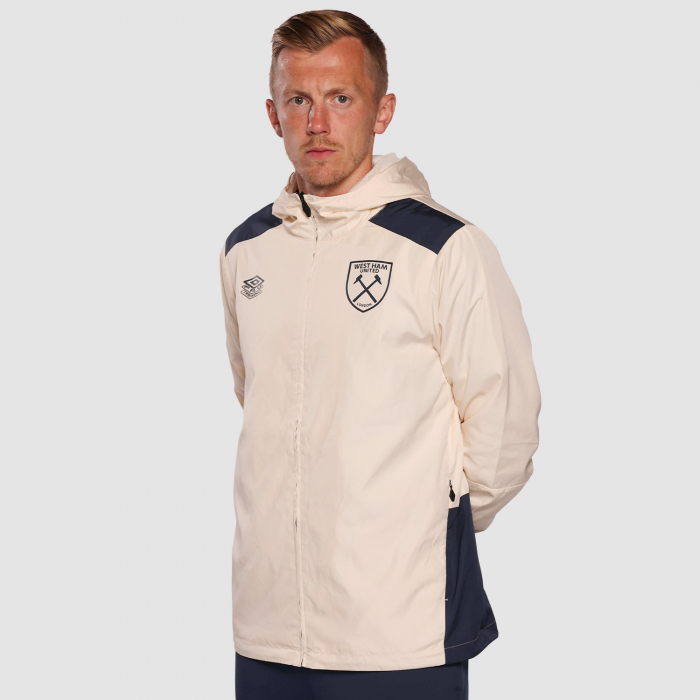 West Ham 25/26 Adults Ecru Shower Jacket West Ham 25/26 Adults Ecru Shower Jacket