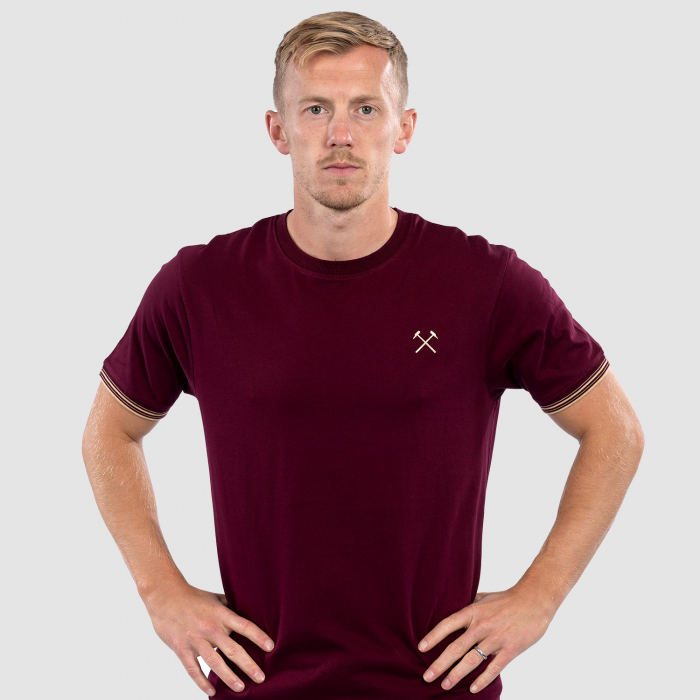 Adults Claret Embroidered Hammers T-Shirt Adults Claret Embroidered Hammers T-Shirt