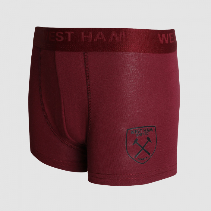 West Ham Junior Single Pack Boxer Shorts - Claret