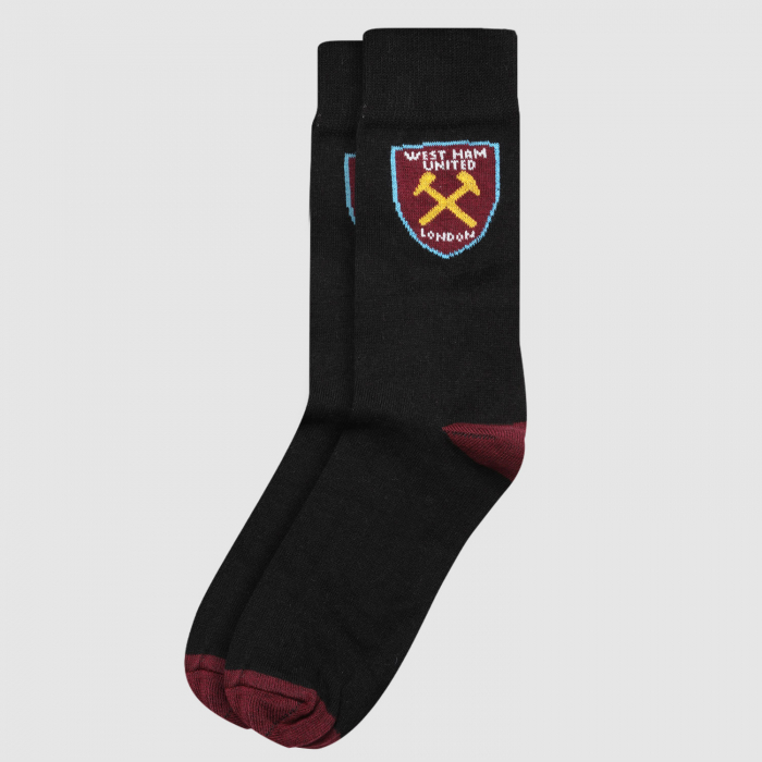 West Ham Mens Black Crest Socks - Club Classics West Ham Mens Black Crest Socks - Club Classics