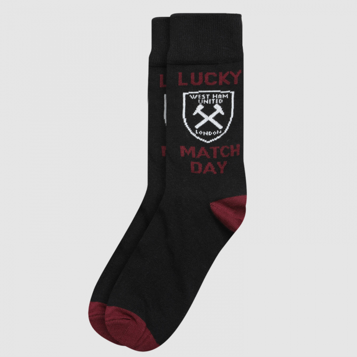 West Ham Lucky Matchday Socks Wording - Black West Ham Lucky Matchday Socks Wording - Black