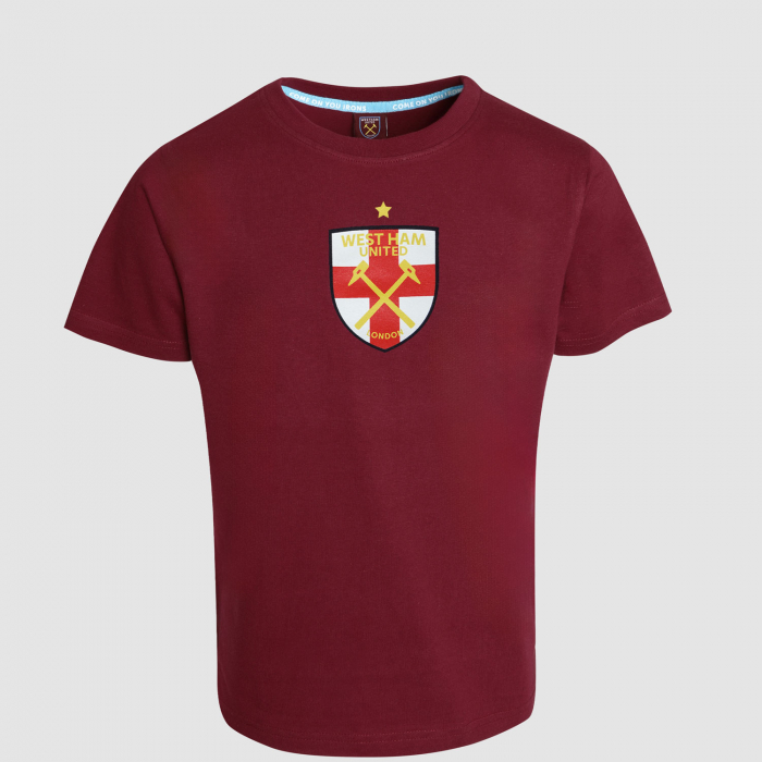 Junior Claret St Georges Crest T-Shirt