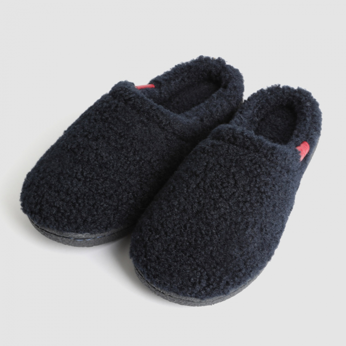 Junior Navy Borg Mule Slippers