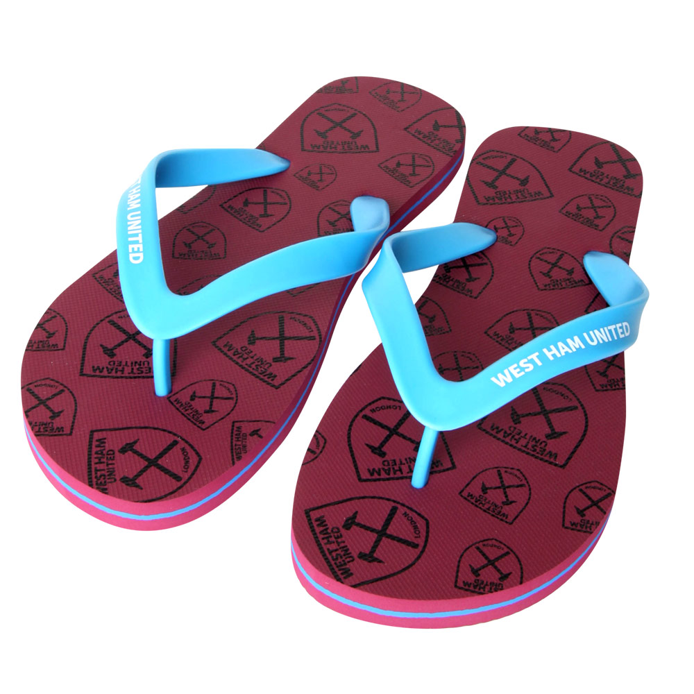 Mens Claret Crest Flip Flops