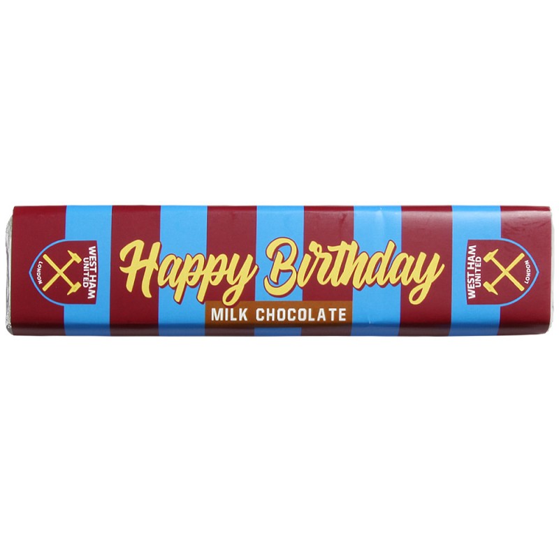 West Ham Happy Birthday Milk Chocolate Bar West Ham Happy Birthday Milk Chocolate Bar