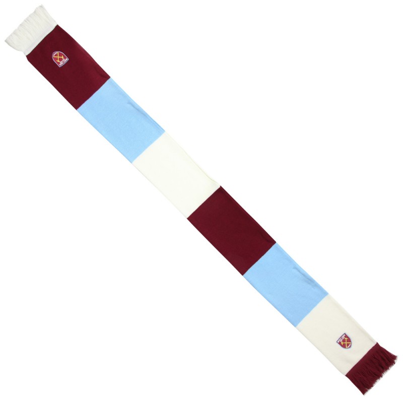 West Ham 3 Stripe Bar Scarf West Ham 3 Stripe Bar Scarf