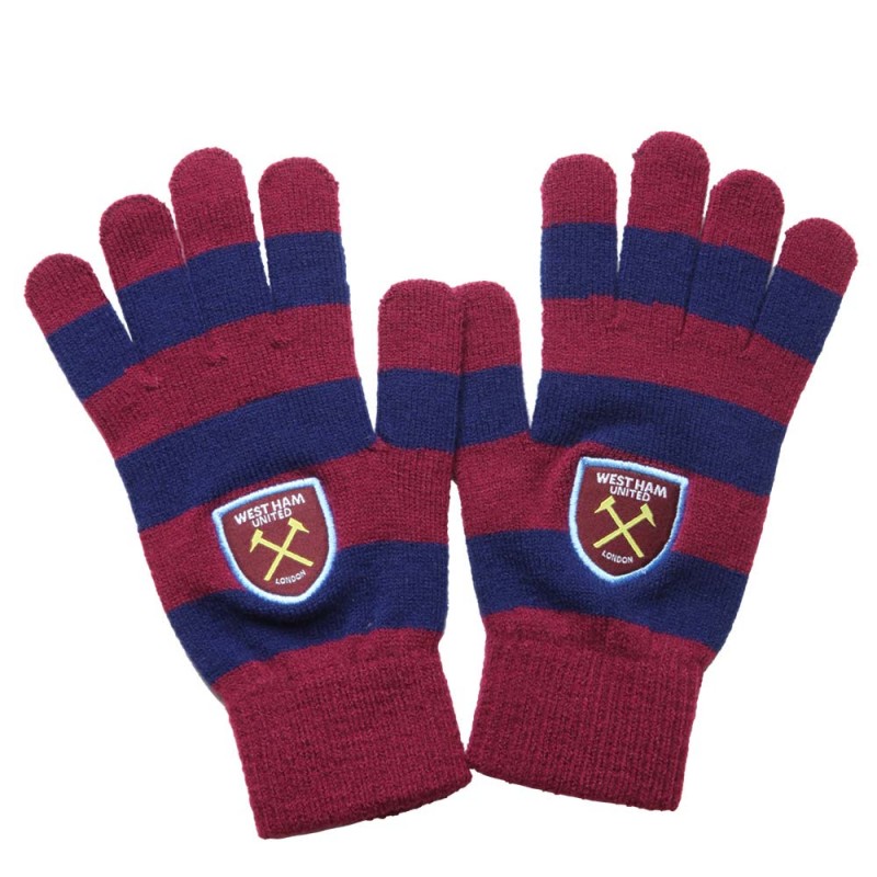 Adult Claret/Navy Striped Gloves Adult Claret/Navy Striped Gloves