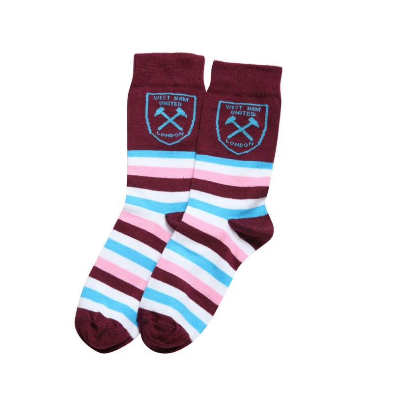 West Ham Womens Pink Striped Socks West Ham Womens Pink Striped Socks